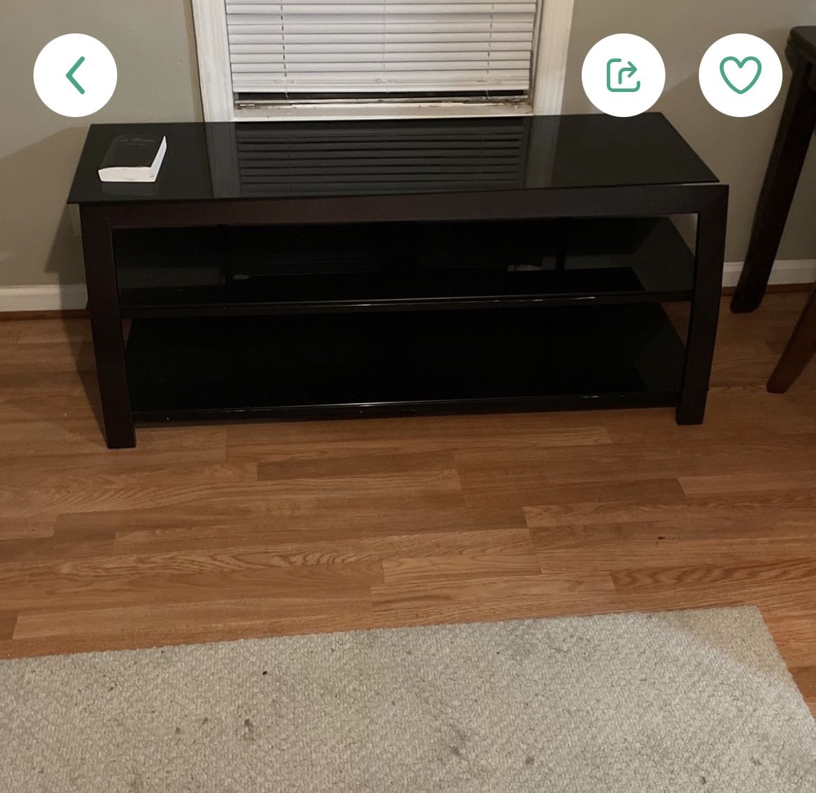 Entertainment Center With Glass Shelving