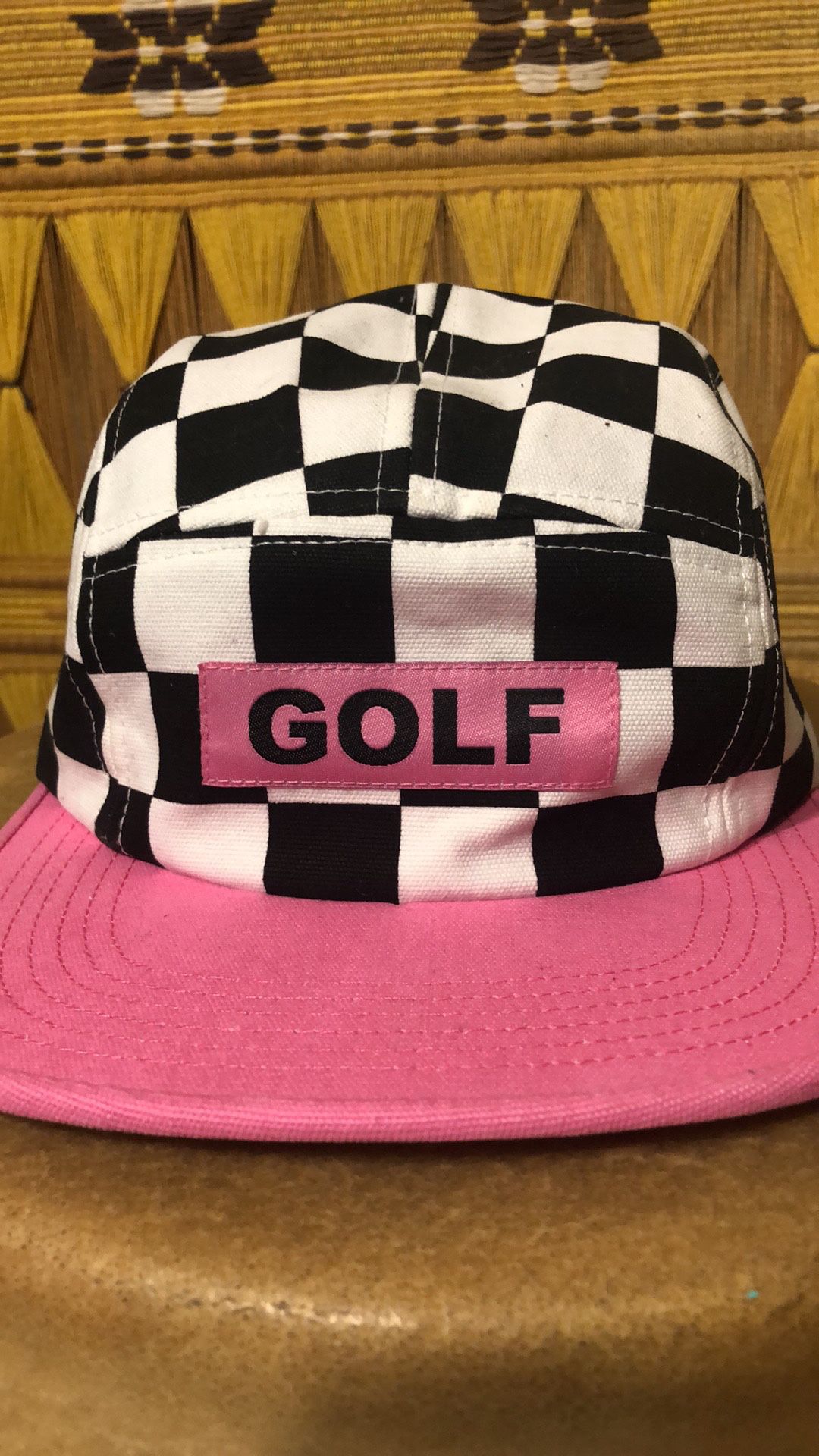 Golf Wang 5-panel hat pink checkered 2015 Tyler the creator osfm authentic cap preowned but in excellent condition and shape. 5 panel Golf Wang 2015 r