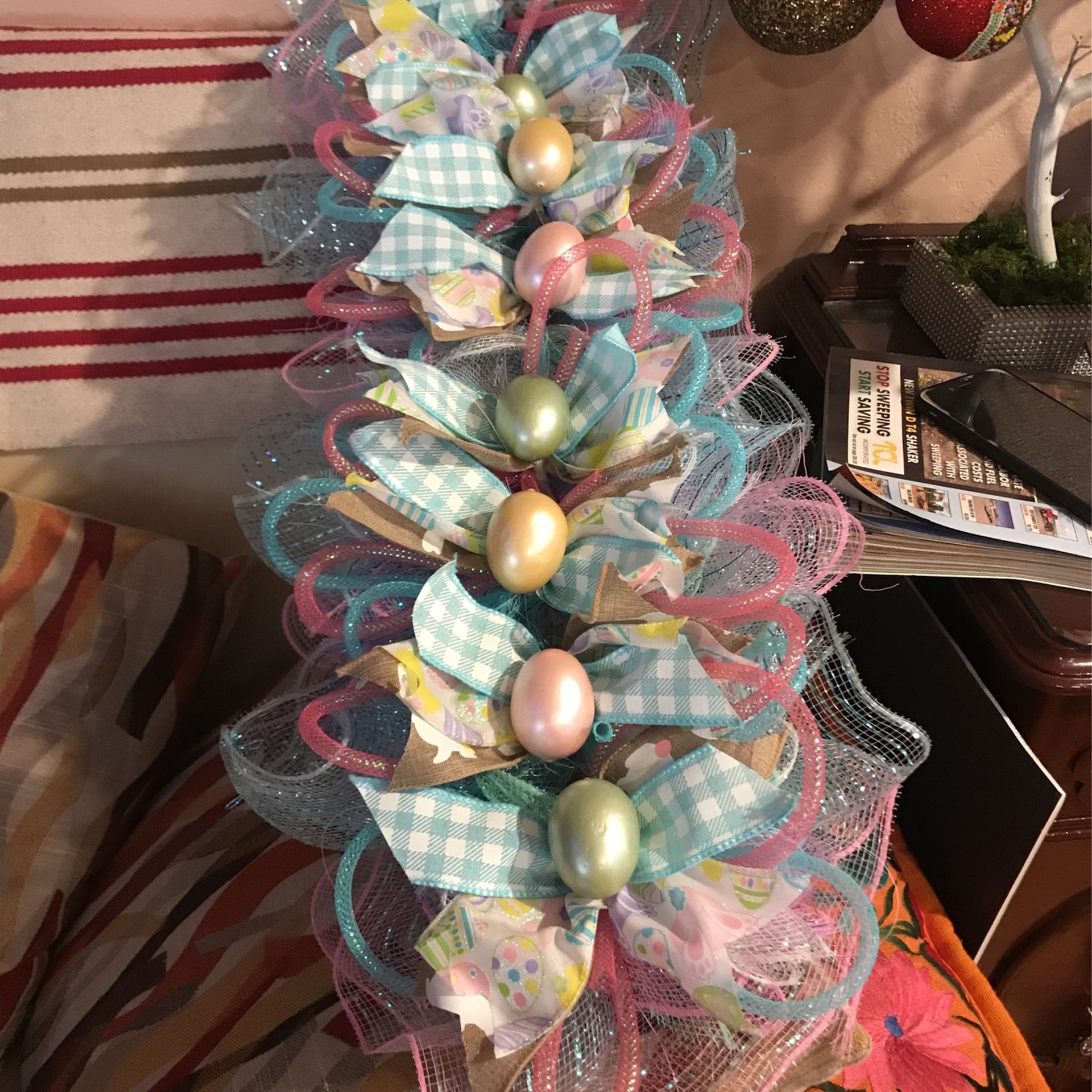 Easter Wreath And Easter Table Center Piece