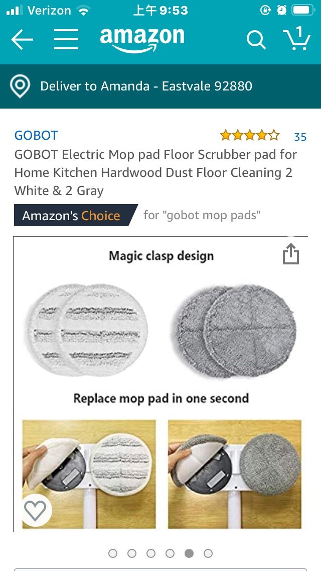 GOBOT Electric Mop Pad Floor Scrubber Pad