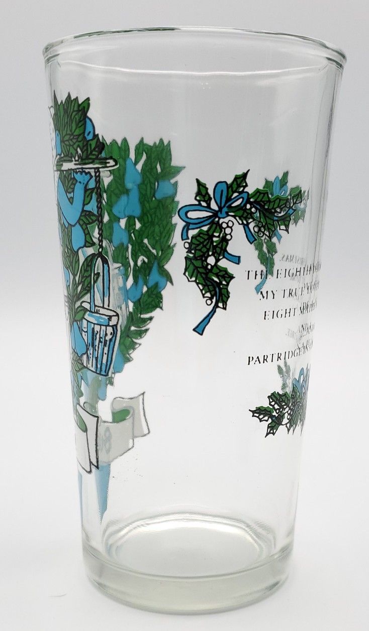 12 Days Of Christmas Tumbler Vintage Original Day 8 Eight Maids A-Milking.