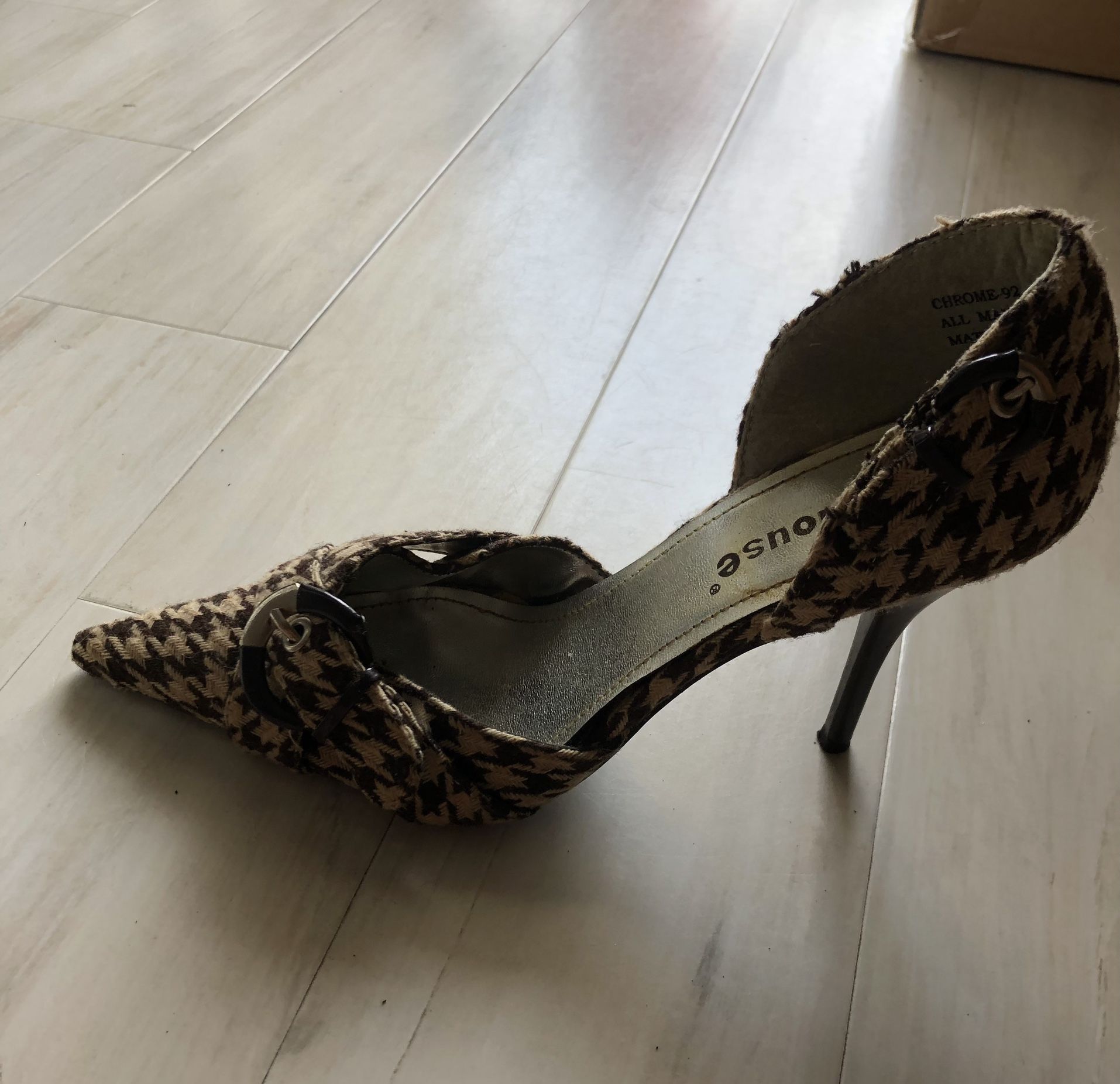 Dollhouse Brown And Tan Tweed Shoes