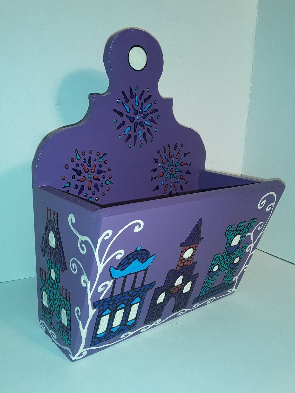Hand painted desk/wall organizer