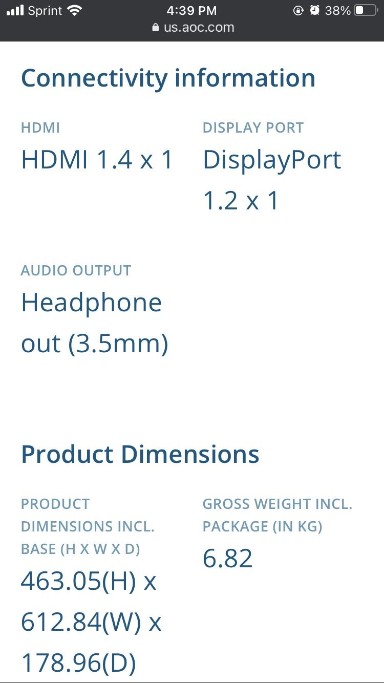 AOC 27" 1440P 75hz Monitors | Dual (2k) 2560x1440 | Like New