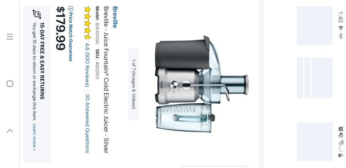 Breville Juicer Juice Fountain Brand New Never Used