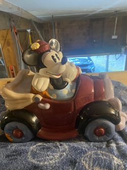 Disney Mickey and Minnie Mouse Cookie Jar Roadster Car Treasue Craft Thumbnail