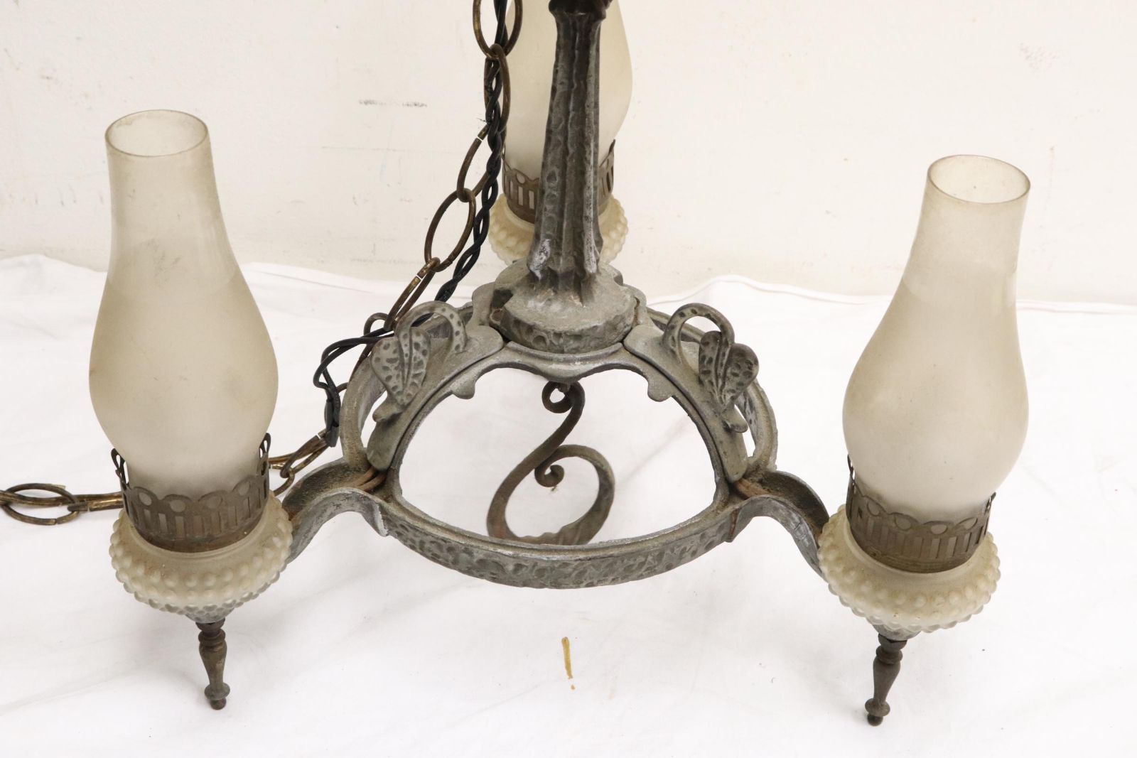 Victorian ceiling light and a Victorian table lamp