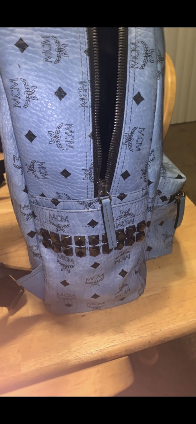 MCM LARGE MENS BACKPACK (LIGHT BLUE)