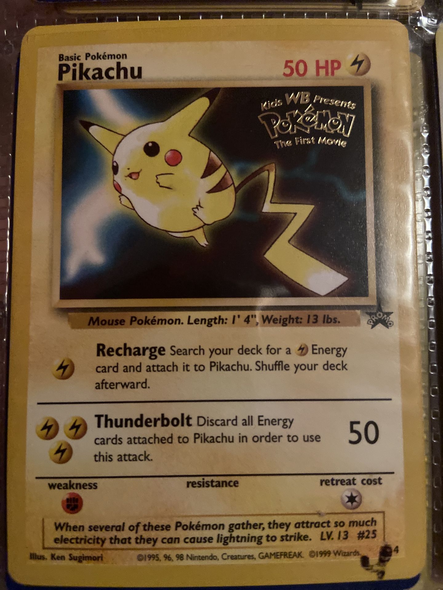 Pikachu Black Star Promo Card 1999 Pokemon #4 Non-Holo