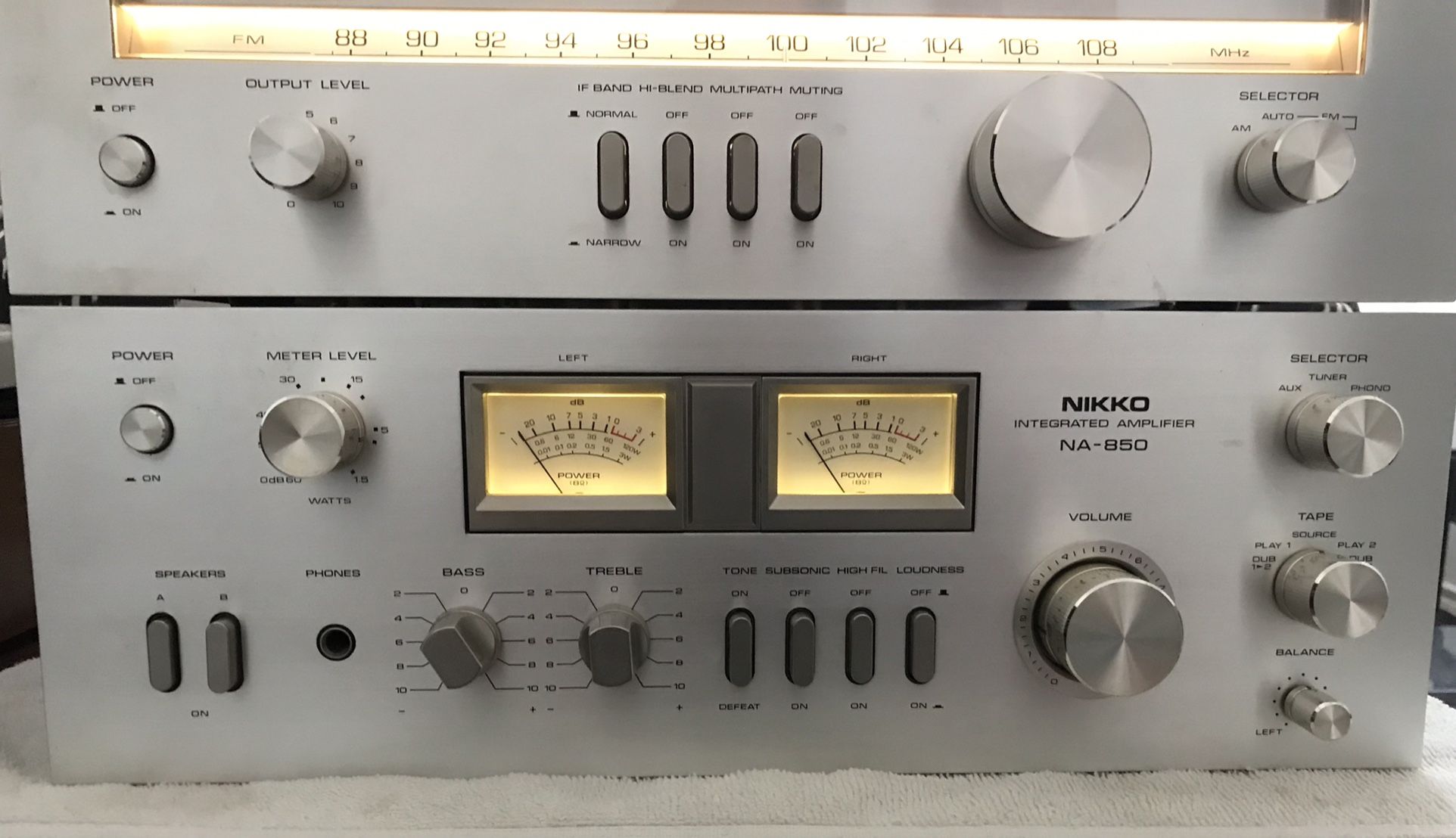 Vintage Nikko NA-850 Integrated Stereo Amplifier + NT-850 Tuner