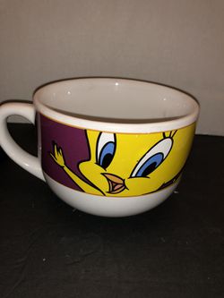 1998 Looney Tunes Warner Bros. Tweety Bird Gibson Oversized Soup Coffee Mug Thumbnail
