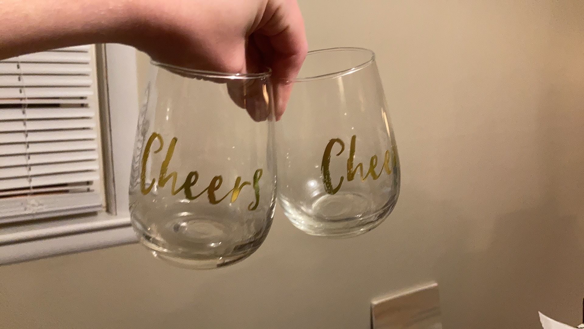 Cheers Stemless Wine Glasses