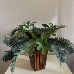 Tropical Plant In Bamboo Planters  Artificsl Thumbnail