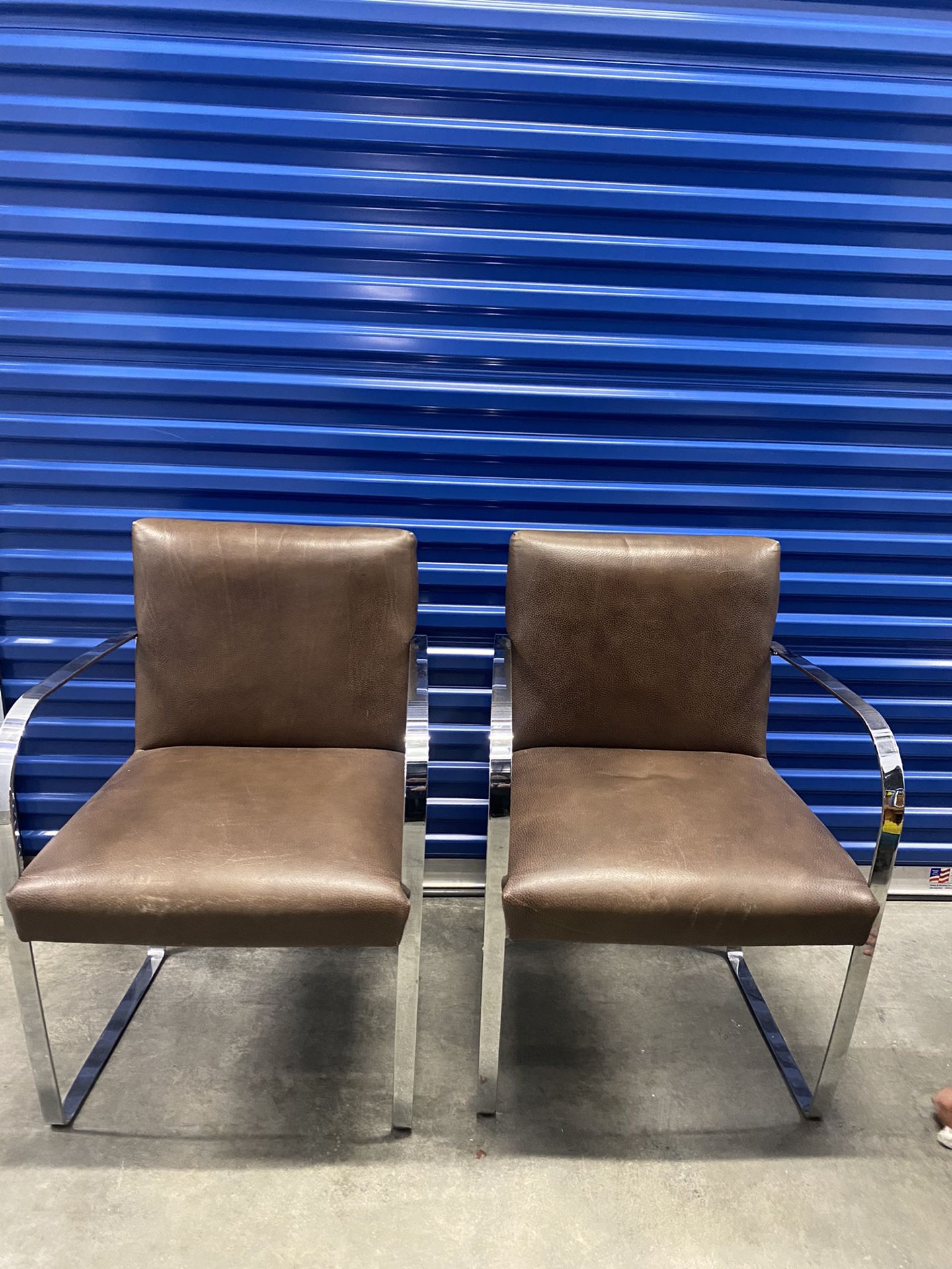 Brown Vinyl+chrome Chairs