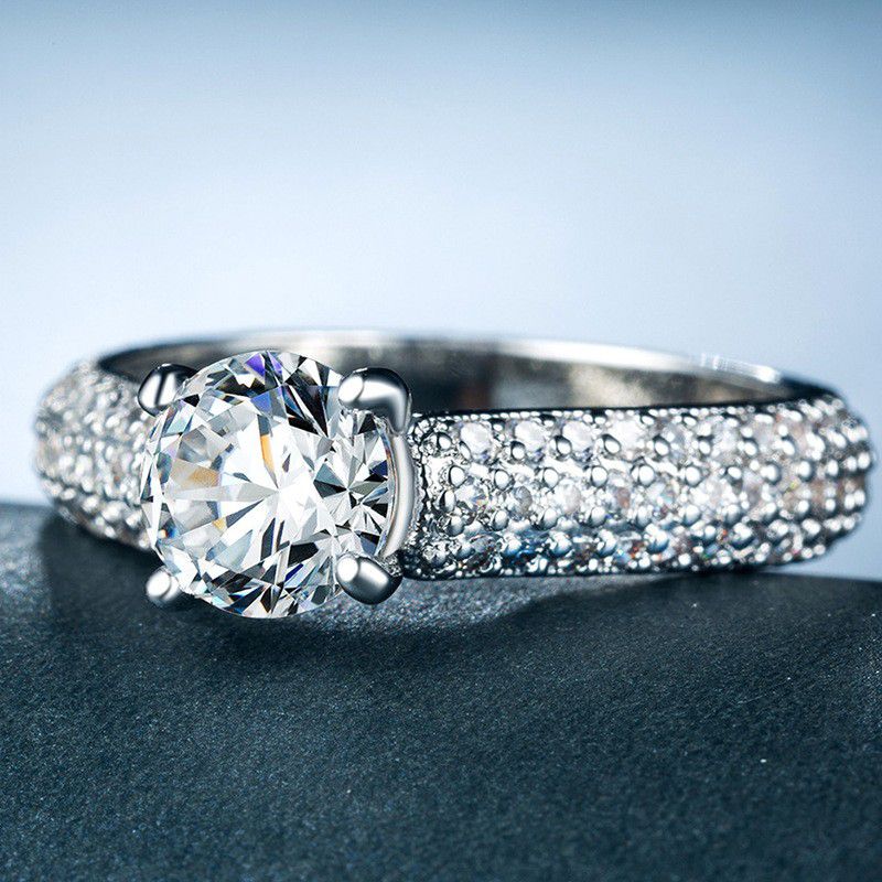 "Luxury Zircon Full Filled Dazzling Stone Silver Rings for Women, VP1675
 
