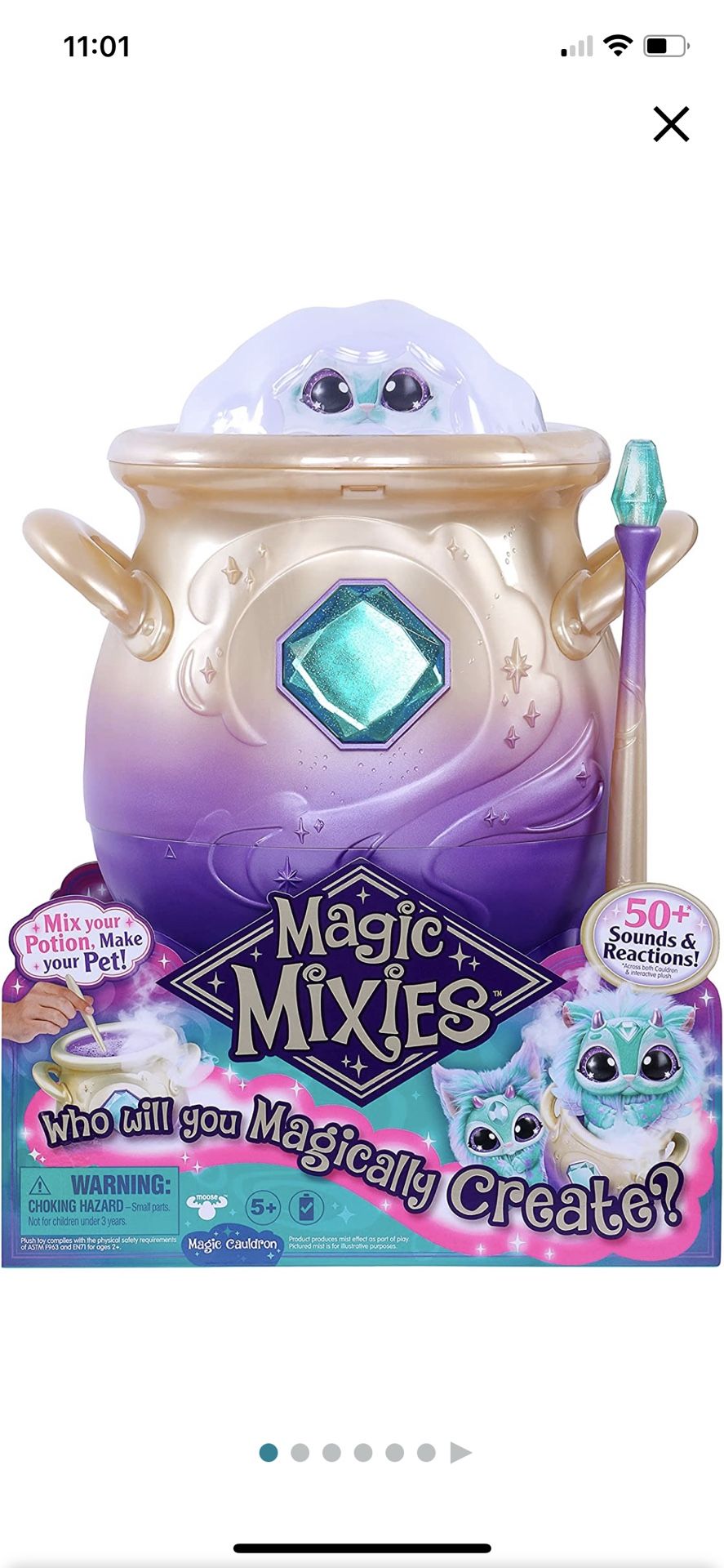 Magic Mixies Magical Misting Cauldron with Interactive 8 inch Blue Plush Toy and 50+ Sounds and Reactions