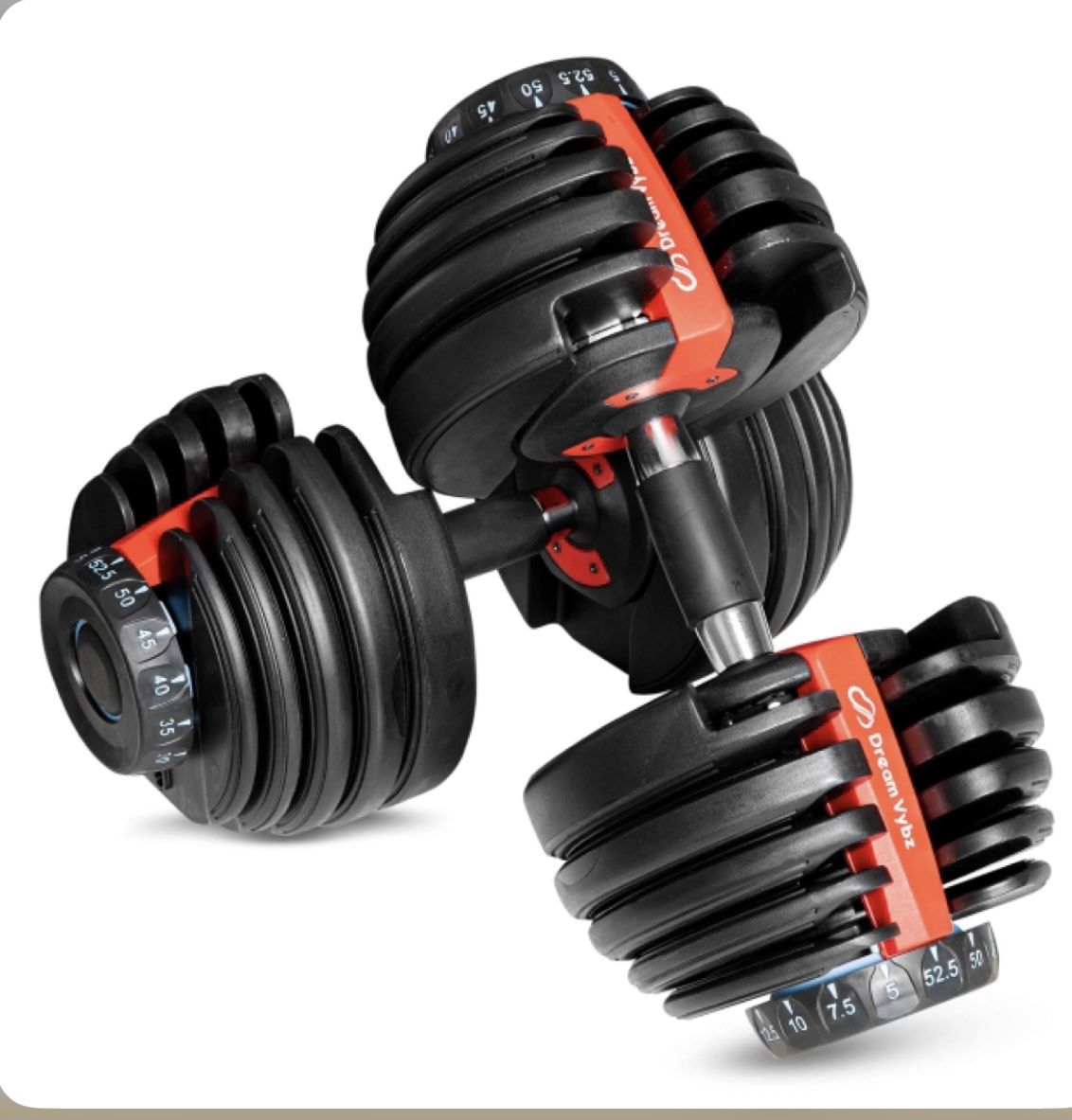 DREAM VYBZ (Single Adjustable Dumbbell 5 to 52.5 lbs |Weights |Barbell |Exercise & Fitness Dumbbells |Weight Bench |Workout Equipment |dumbellsweights