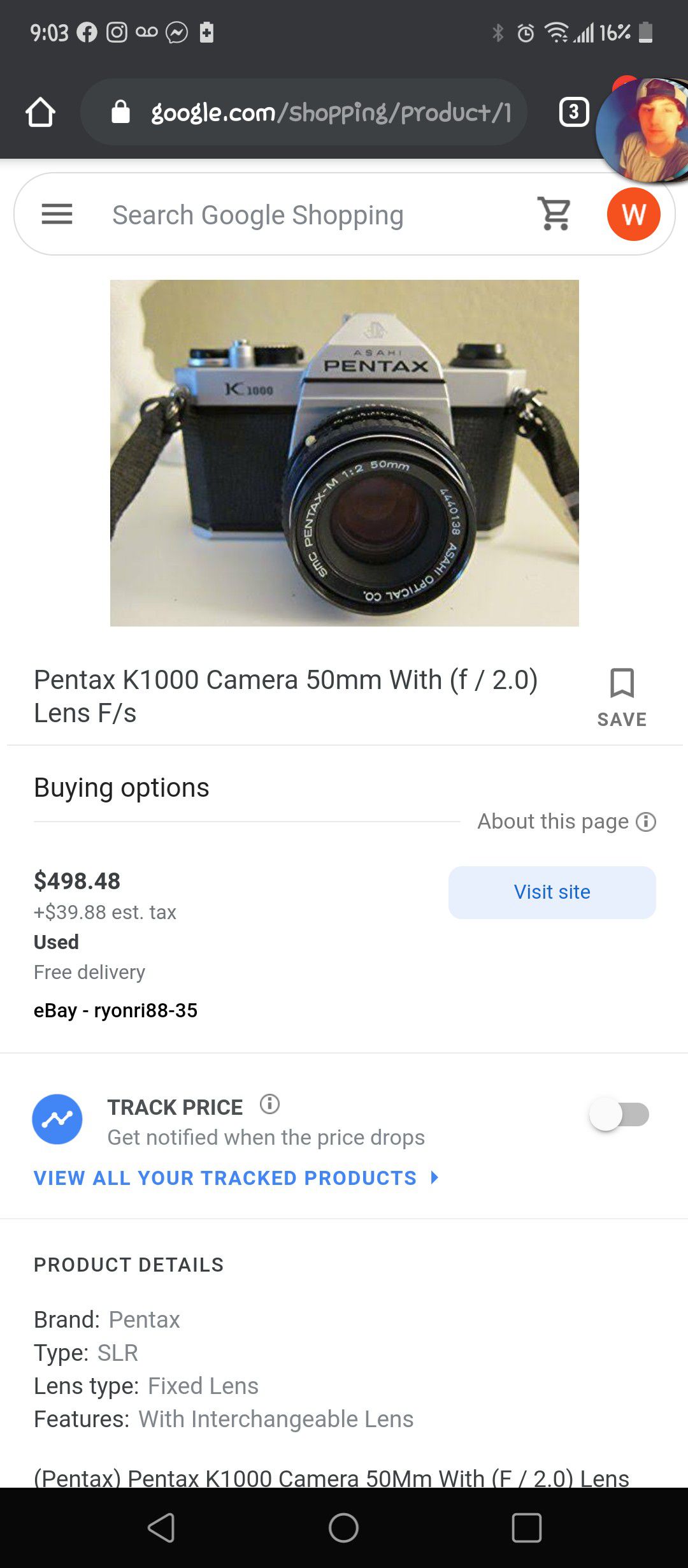 Asahi Pentax K1000 and a Time camera alot of attachments FYI the picture with price is only the camera with one lens I have 3 lens and the flash