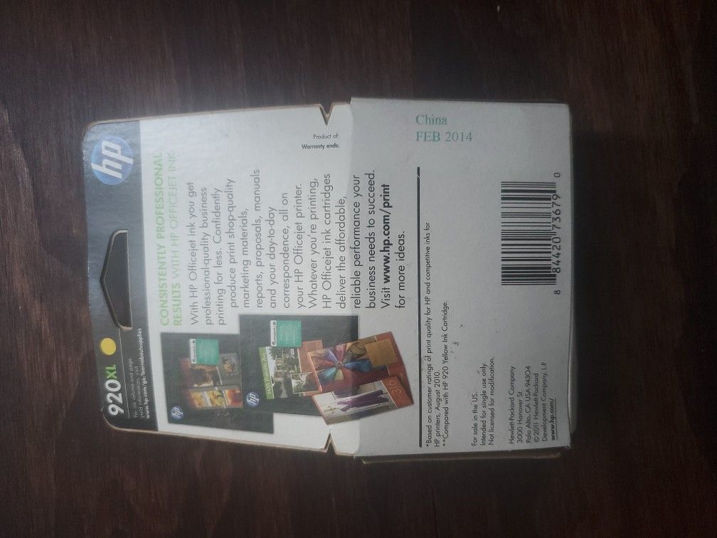 920 XL officejet Yellow Printer Ink
