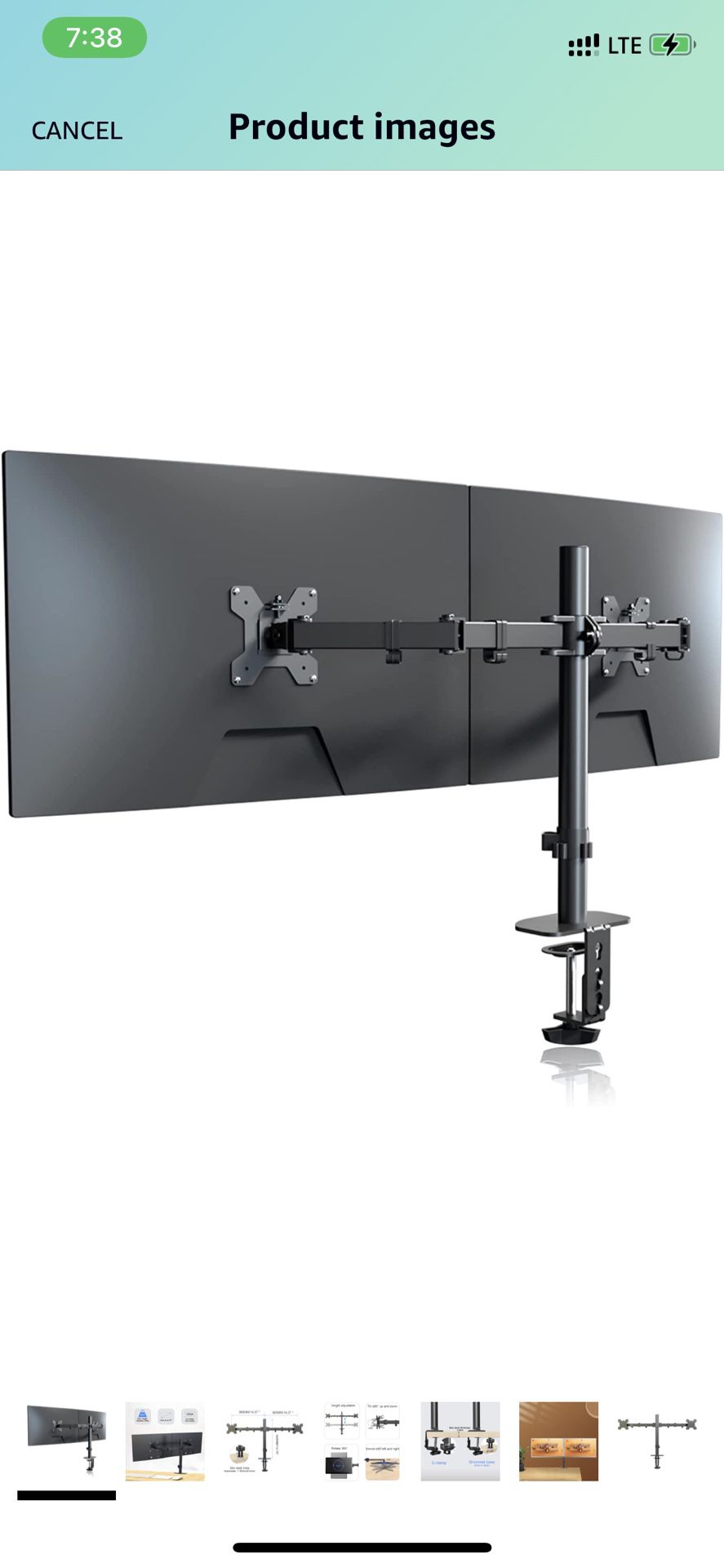 Dual Fully Adjustable Monitor Arm Stand Mount 