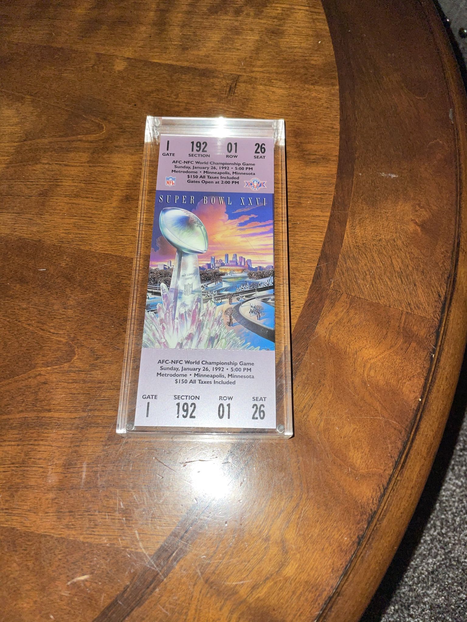 Super Bowl 26 Ticket And Cards