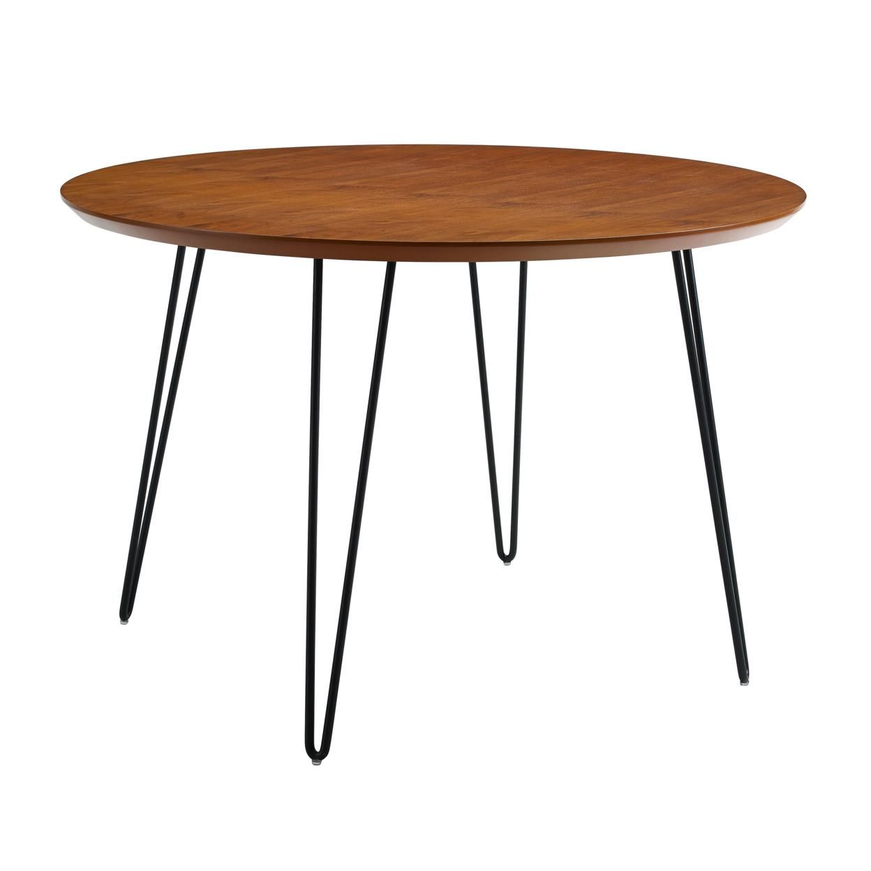 46" Round Hairpin Leg Dining Table - Walnut ��� ��� ��� ��� ���