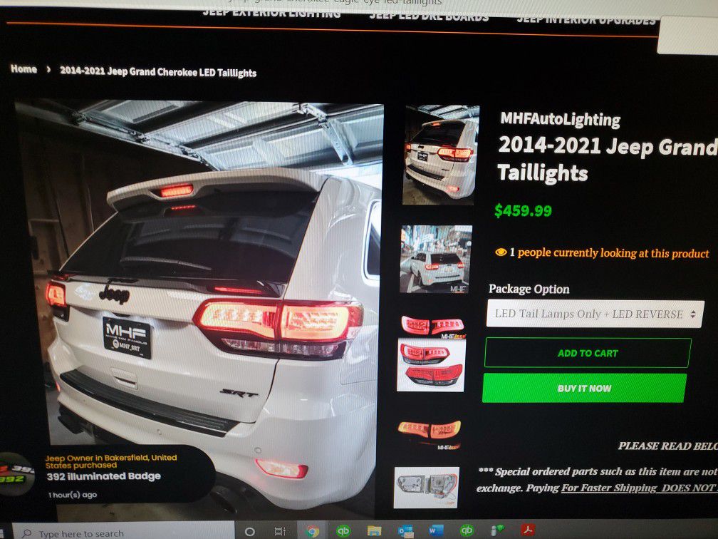 2014+ FULL LED Tail Lights Jeep Grand Cherokee Wk2, Black Trkm