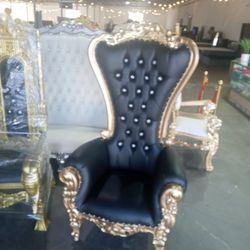 BLACK AND  GOLD THRONE CHAIRS  Thumbnail