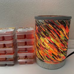 Scentsy 7x5in Lamp Wax Burning Warmer & 10 Assorted Melts Packages Thumbnail
