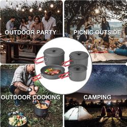 New Alocs Camping Cookware Backpacking Mess Kit for 4 Compact Thumbnail