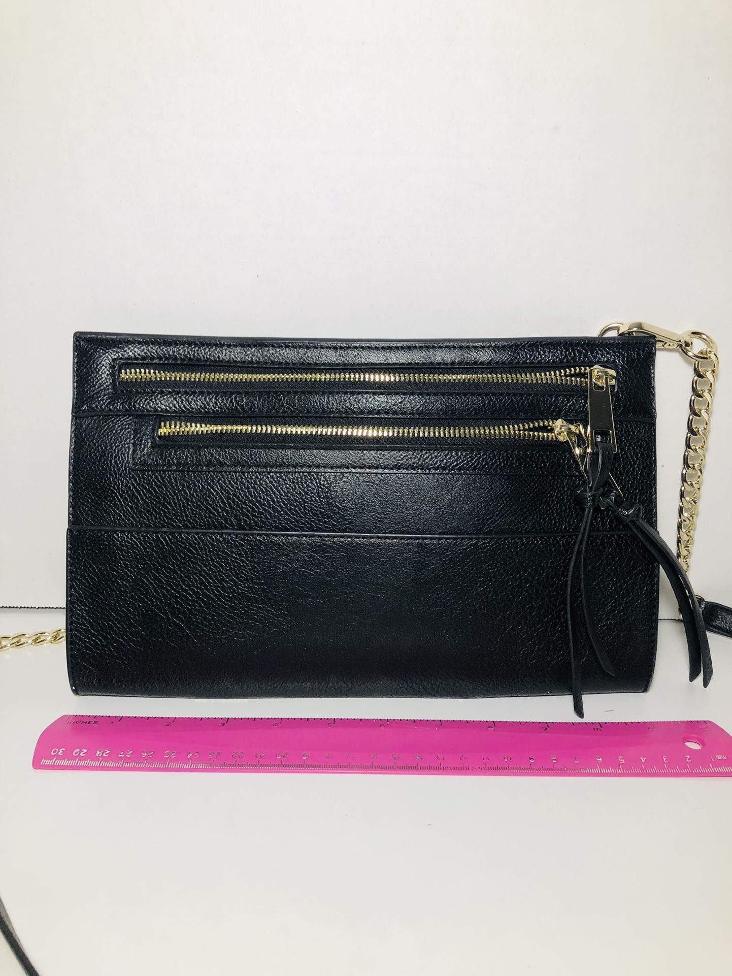 Banana Republic Crossbody Purse Black With Gold Chain Straps