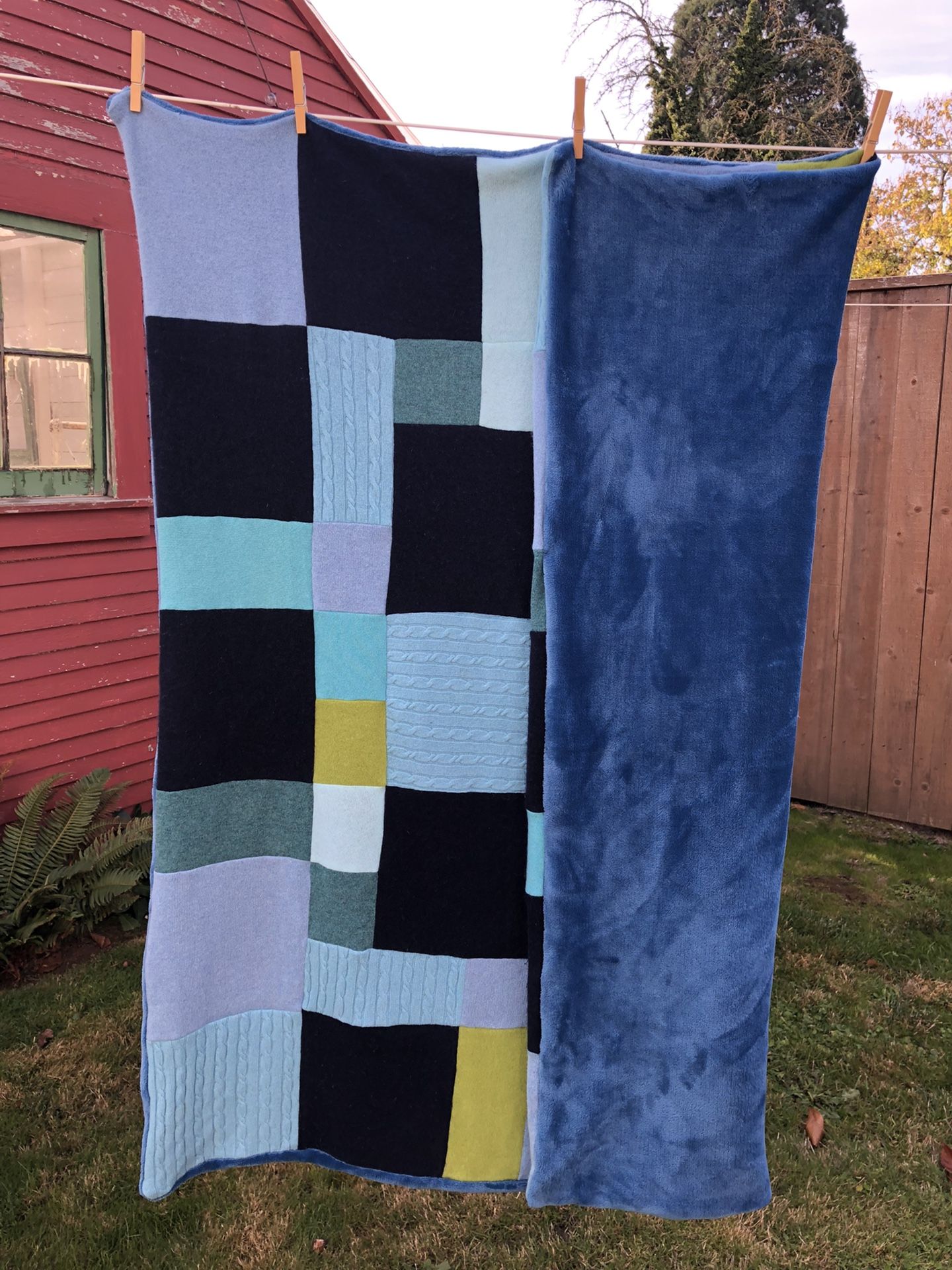 Up cycled cashmere throw blanket