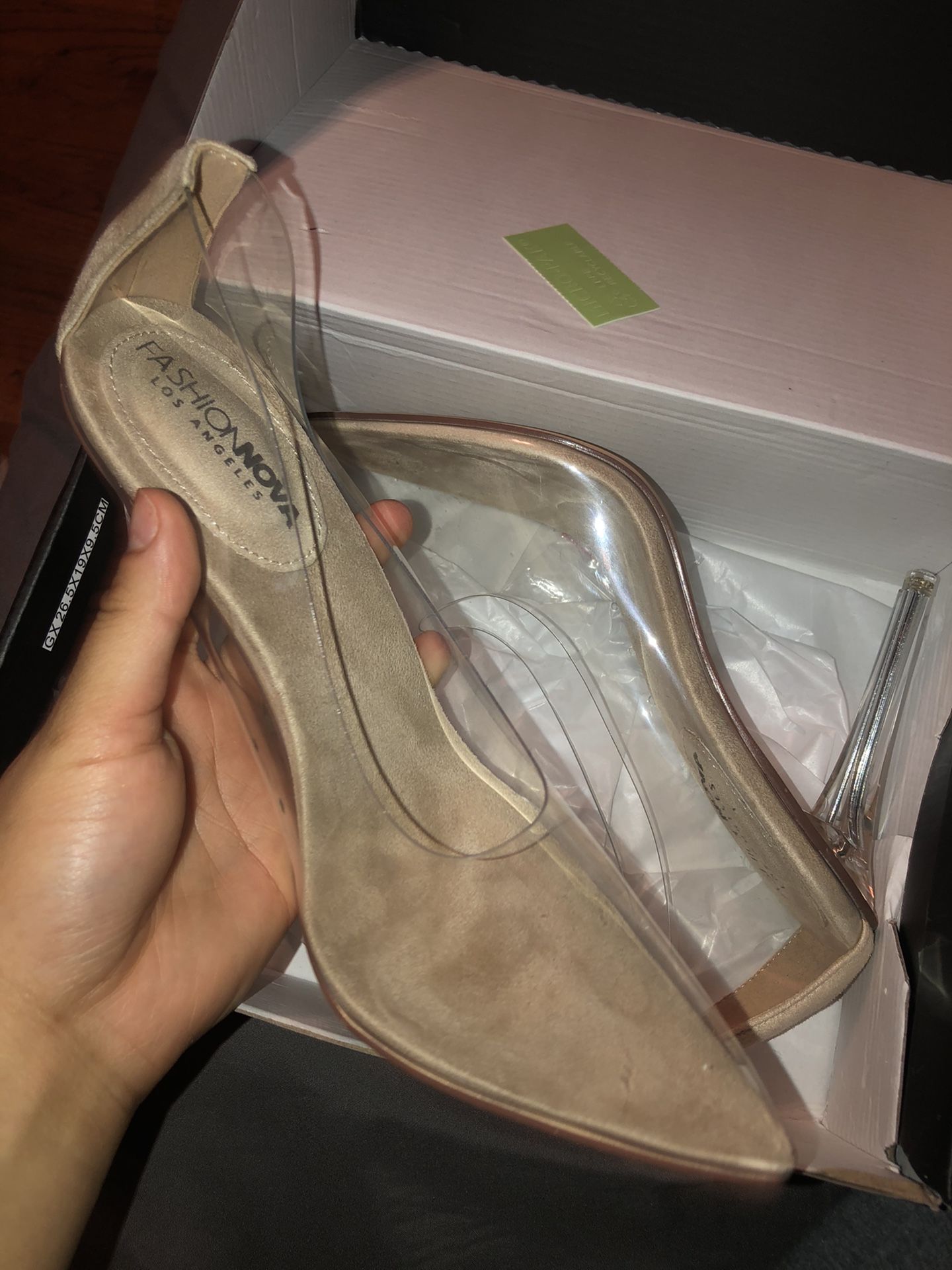 Clear heels