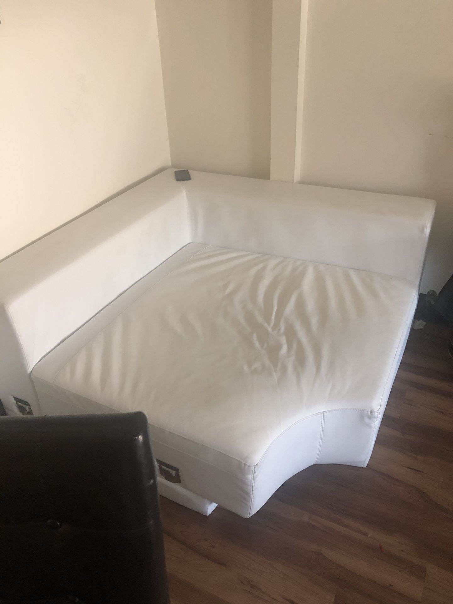 White leather couch