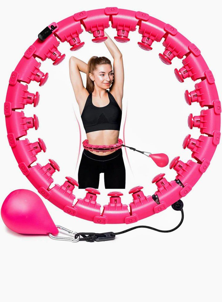 LEAPSEE Weighted Fitness Exercise Hoola Hoop, Smart Hula Fitness Hoops 2 in 1 Abdomen Massage Weight Loss 360