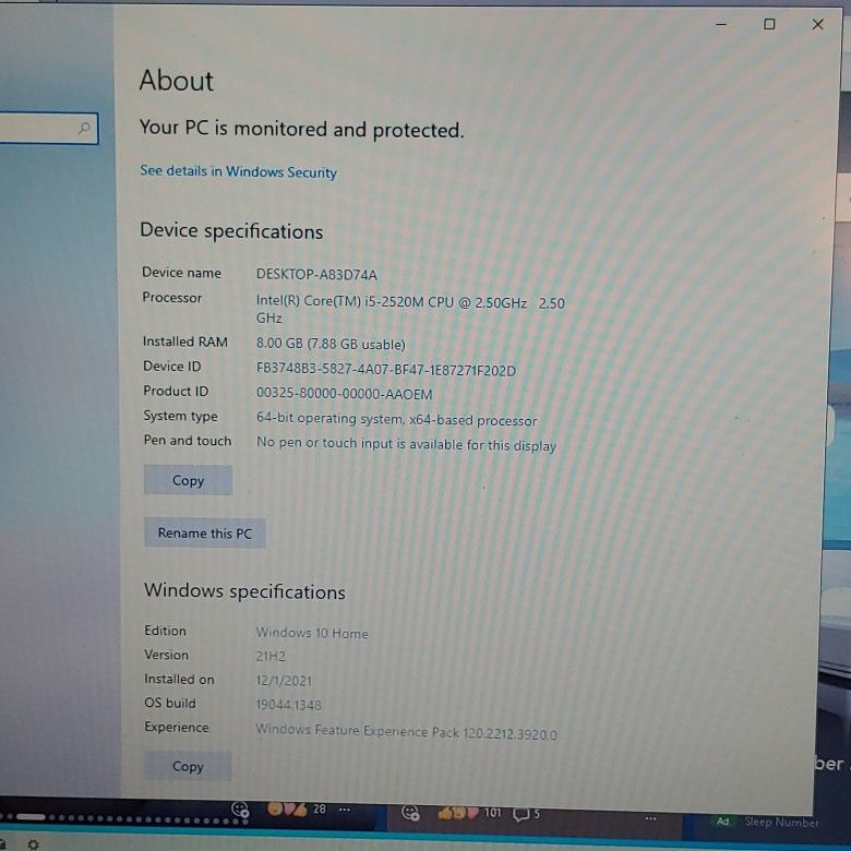 14" Dell Laptop - Intel Core i5 2.96ghz Cpu, 8gb Ram, 200gb HD, Windows 10, Backlit Keyb, Office, Extended Battery, HD3000 Gpu, NFC, HDMI