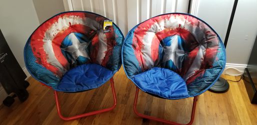 Chairs- Captain America Chairs - Folding Chairs- Marvel Saucer Chairs Thumbnail