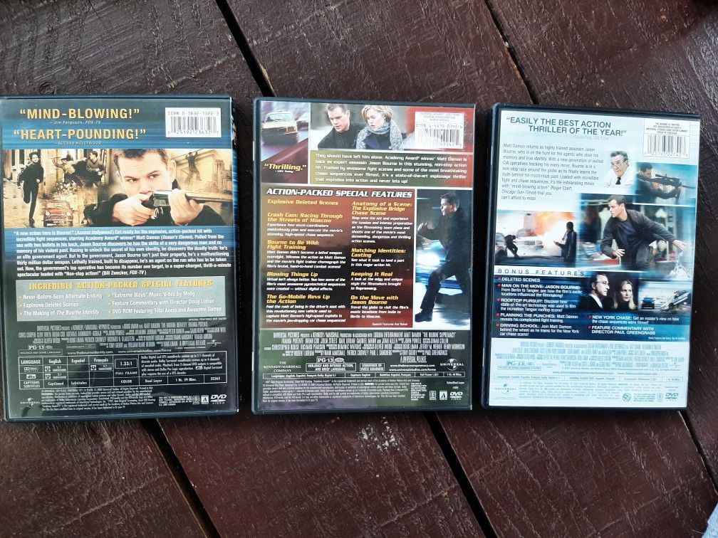 Bourne Trilogy Matt Damon DVD Movies