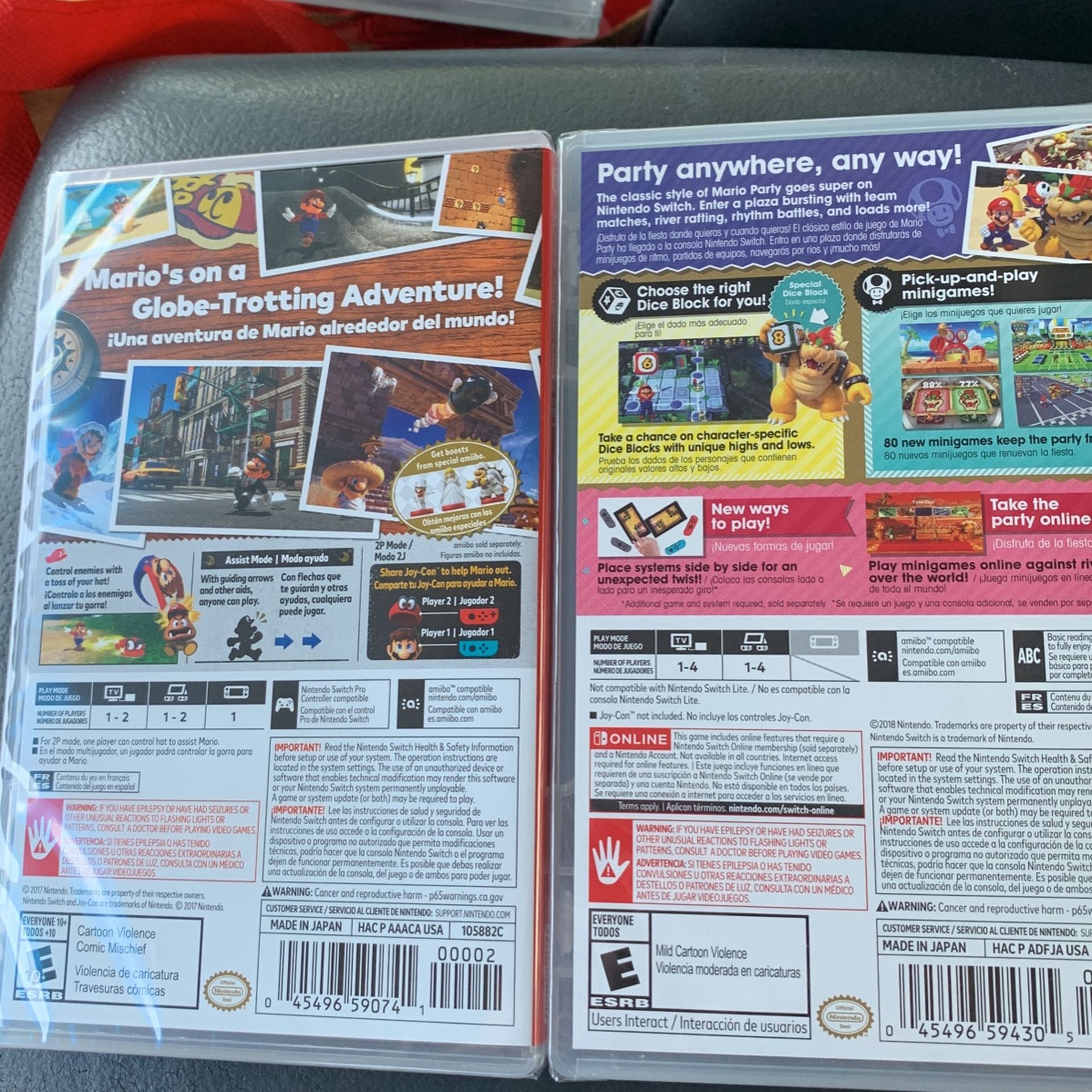 Mario Odyssey And Mario Party - Both Games Have Never Been Opened- Retails For $60 - Selling For $45 Each