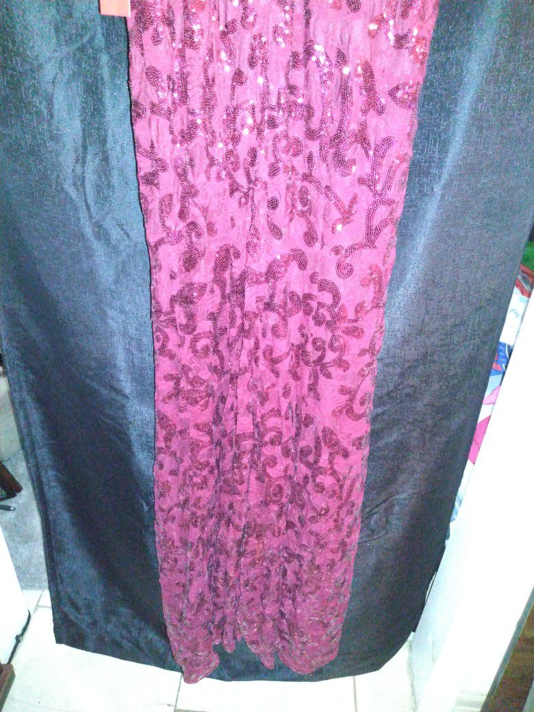 Burgundy Sequins Dress 