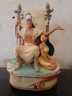 Disney's Pocahontas and Chief Powhatan ENESCO musical figurine Thumbnail