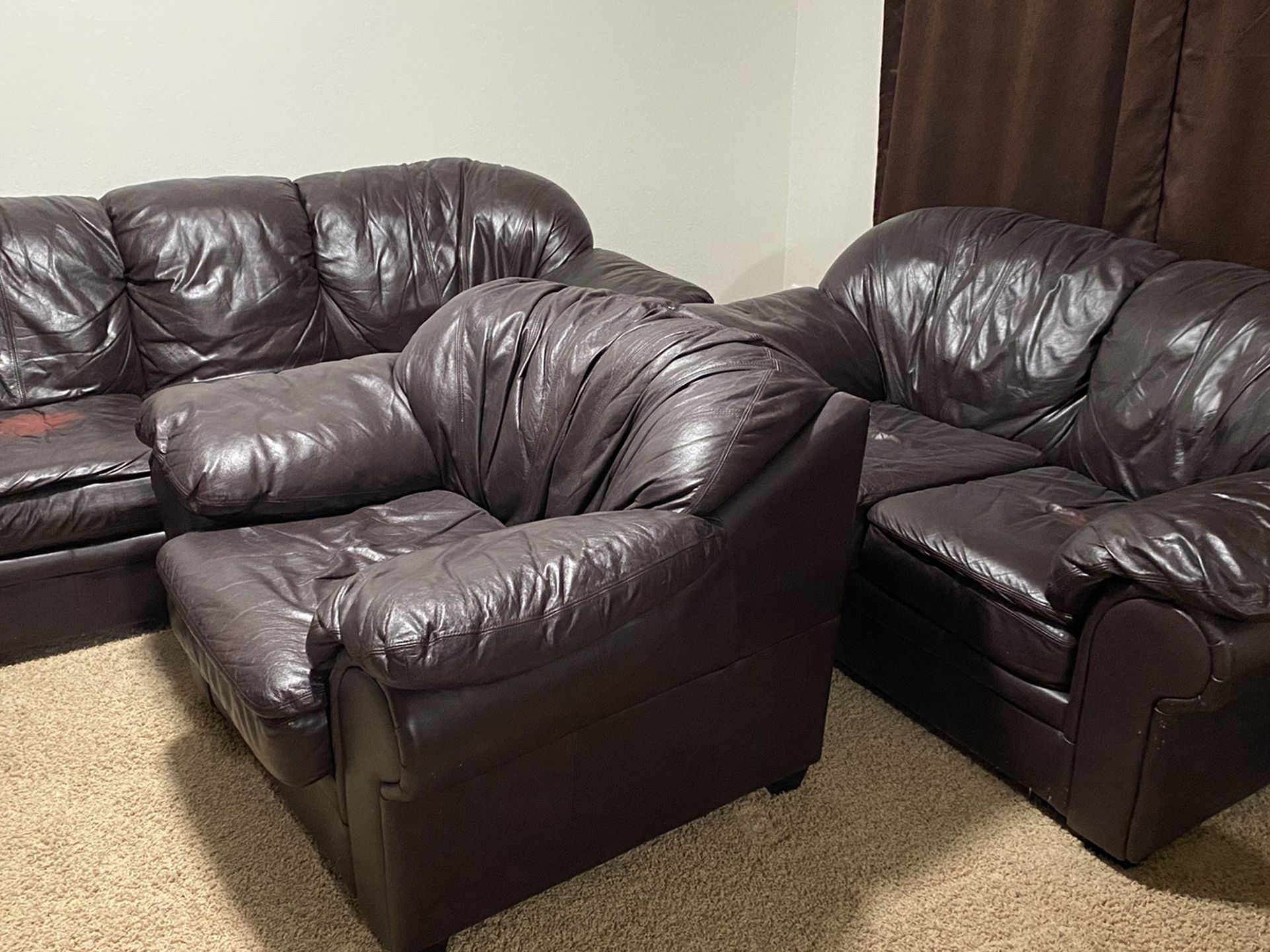 Leather Couch, Loveseat, Chair Furniture