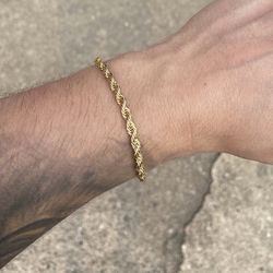 Gold Bracelet Rope Chain 8in 4mm Thumbnail