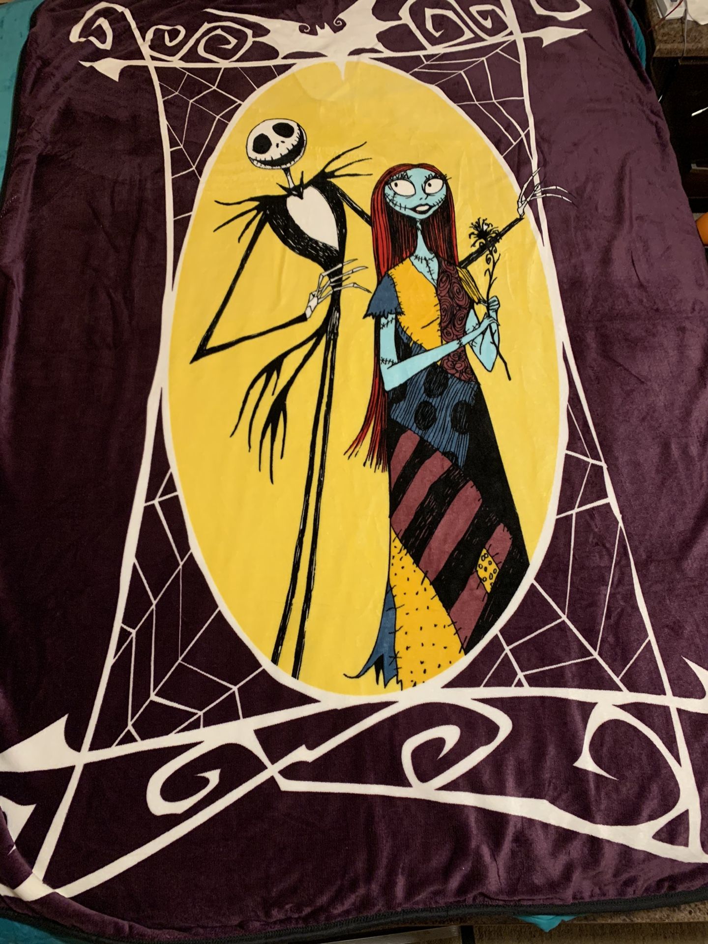 Nightmare Before Christmas Twin Full Sherpa Blanket Discontinued Throw