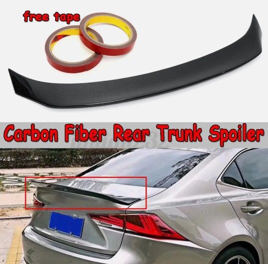 BRAND NEW 2014-2020 LEXUS IS200t IS300 IS350 AR STYLE REAL CARBON FIBER TRUNK SPOILER WING